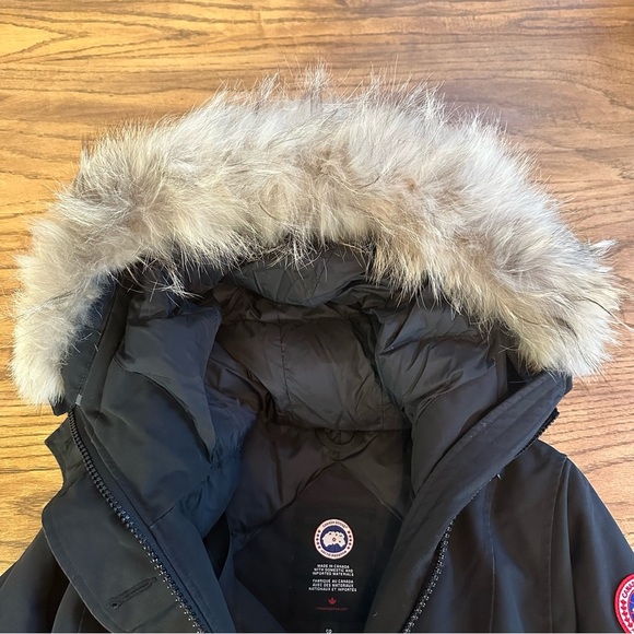 Canada Goose Rossclair Parka Heritage Women’s Sz Small Black Coat Fur Hood Trim - Picture 6 of 16